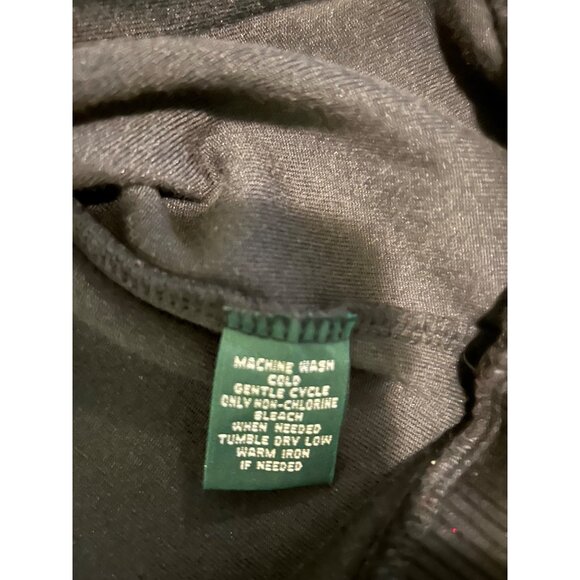 Lauren Ralph Lauren Plus 1X Velvet Blazer Jacket Black Gold Button Front Preppy - Picture 7 of 11